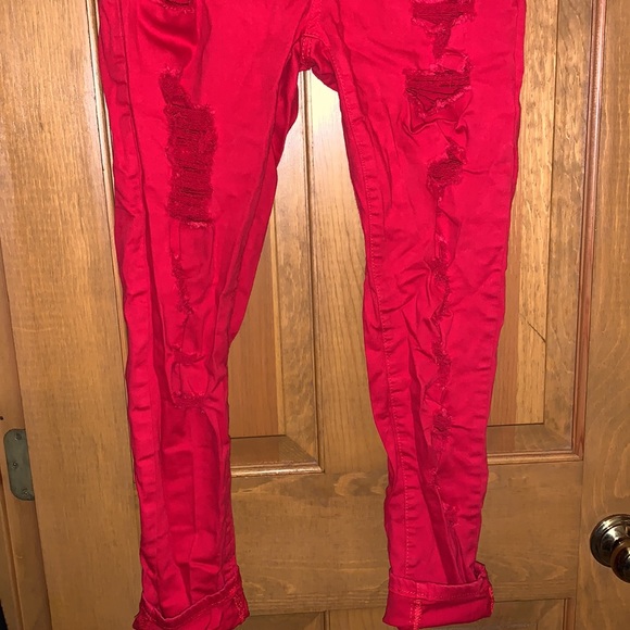 Red Ripped Jeans - Picture 4 of 8